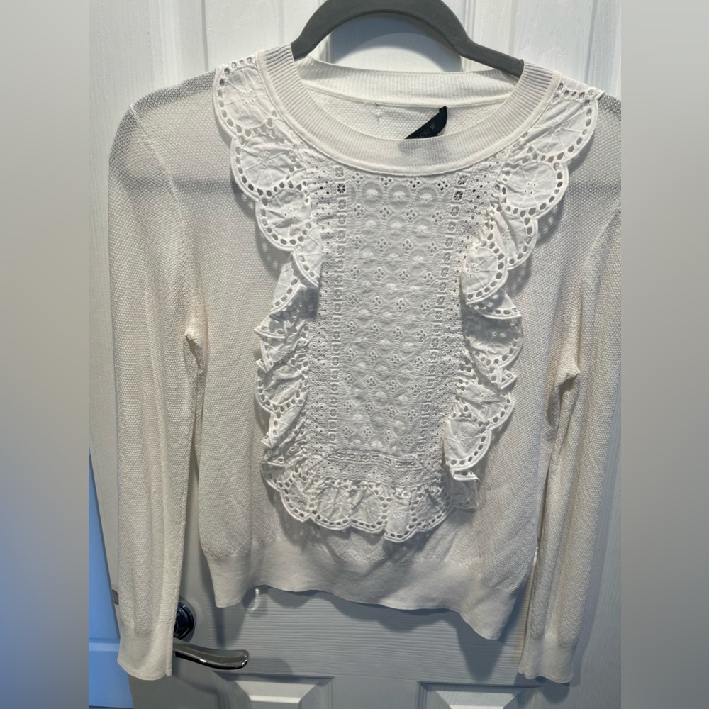 J crew white sweater / blouse - xs -